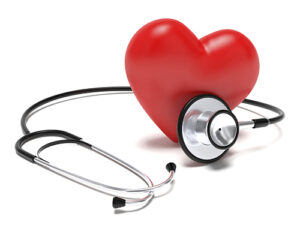 stethoscope wrapped around a red heart